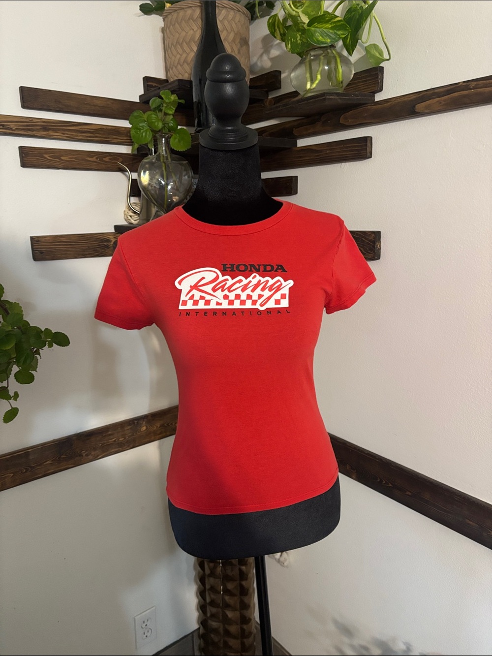 Racing Women's Red Crewneck Tee